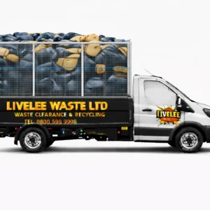 Livelee Waste Ltd 18 yard cage van full load waste clearance in Sunbury-on-Thames, Surrey and London